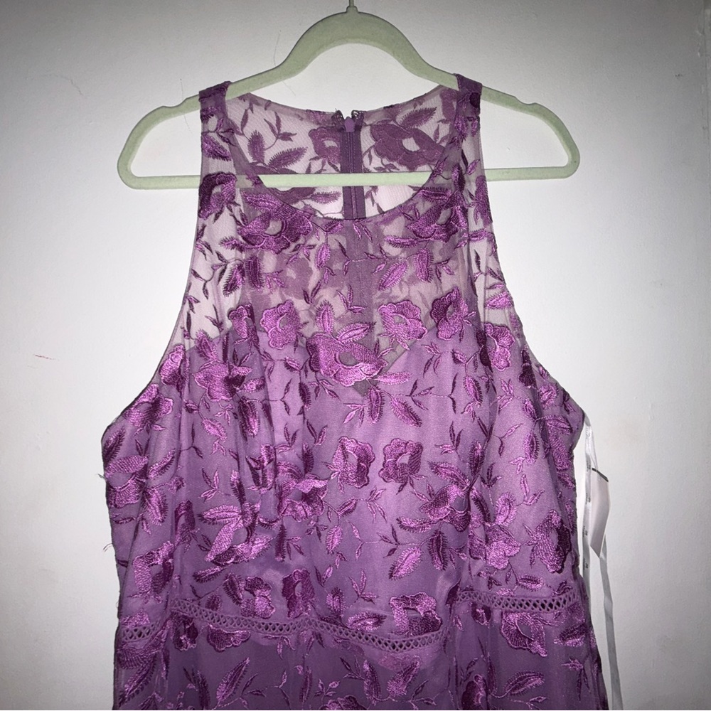 NWT David's Bridal Purple Midi Dress - Picture 2 of 7